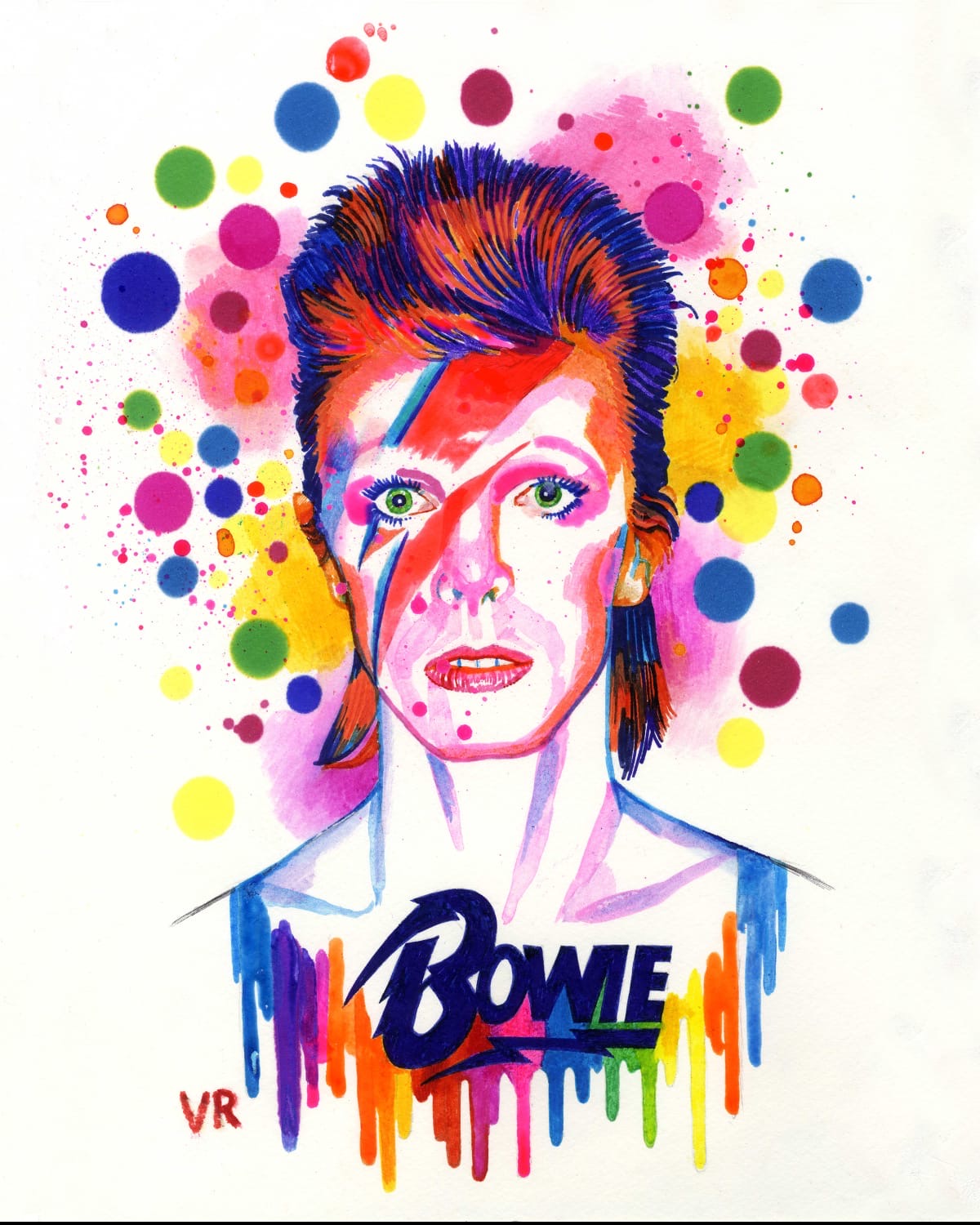 David Bowie - Bubble Pop style art print