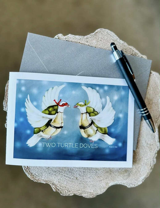 Two Turtle Doves Christmas Card