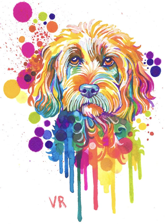 Cockapoo - Bubble Pop style art print