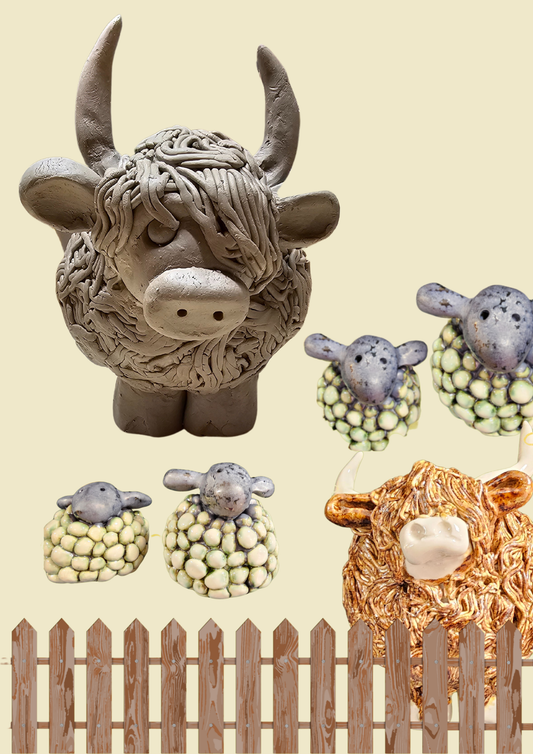 Make a ceramic coo or sheep - Saturday 30th May - 1pm