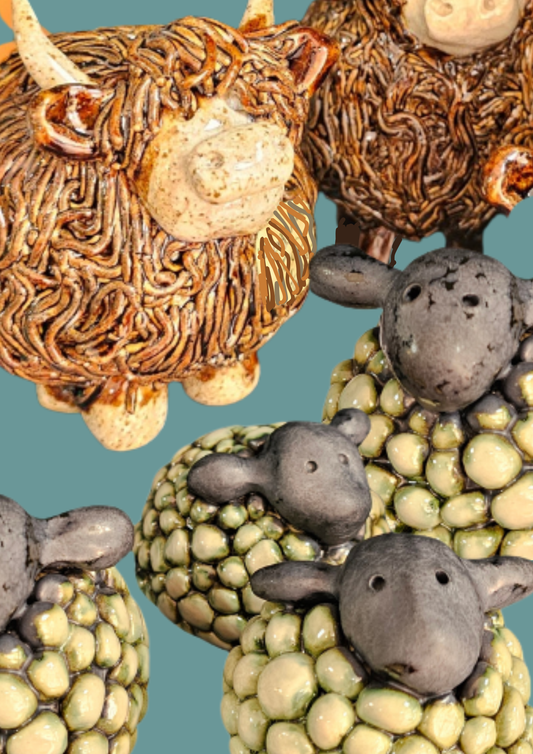 Make a ceramic cow or sheep - two part workshop - 4th & 25th October