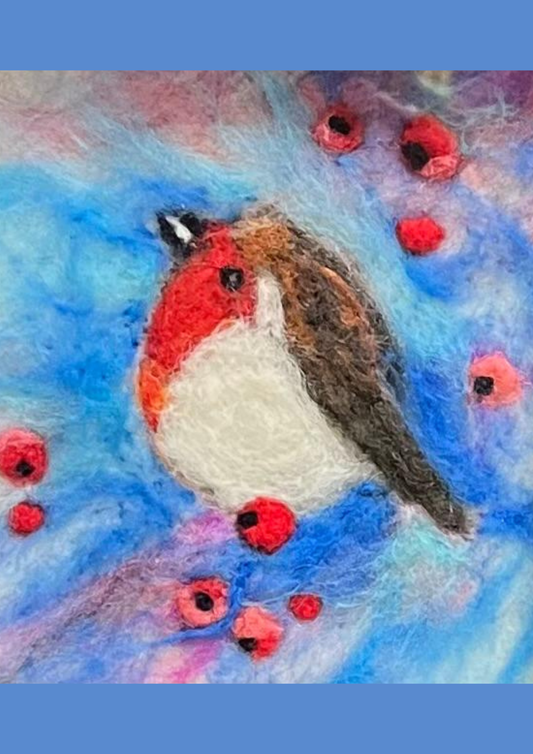 Dry felting - make a robin picture: Saturday 7th November: 10am - 1pm